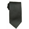 Stock Black/ Black Striped Polyester Tie